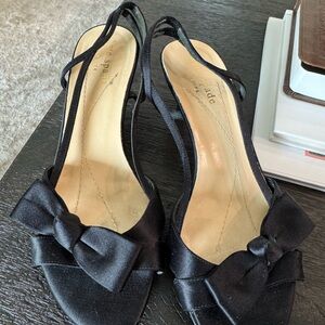 Kate Spade Black Bow Slingback Heels